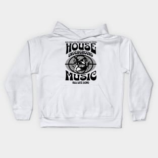 HOUSE MUSIC  - Underground Cat (Black/Grey) Kids Hoodie